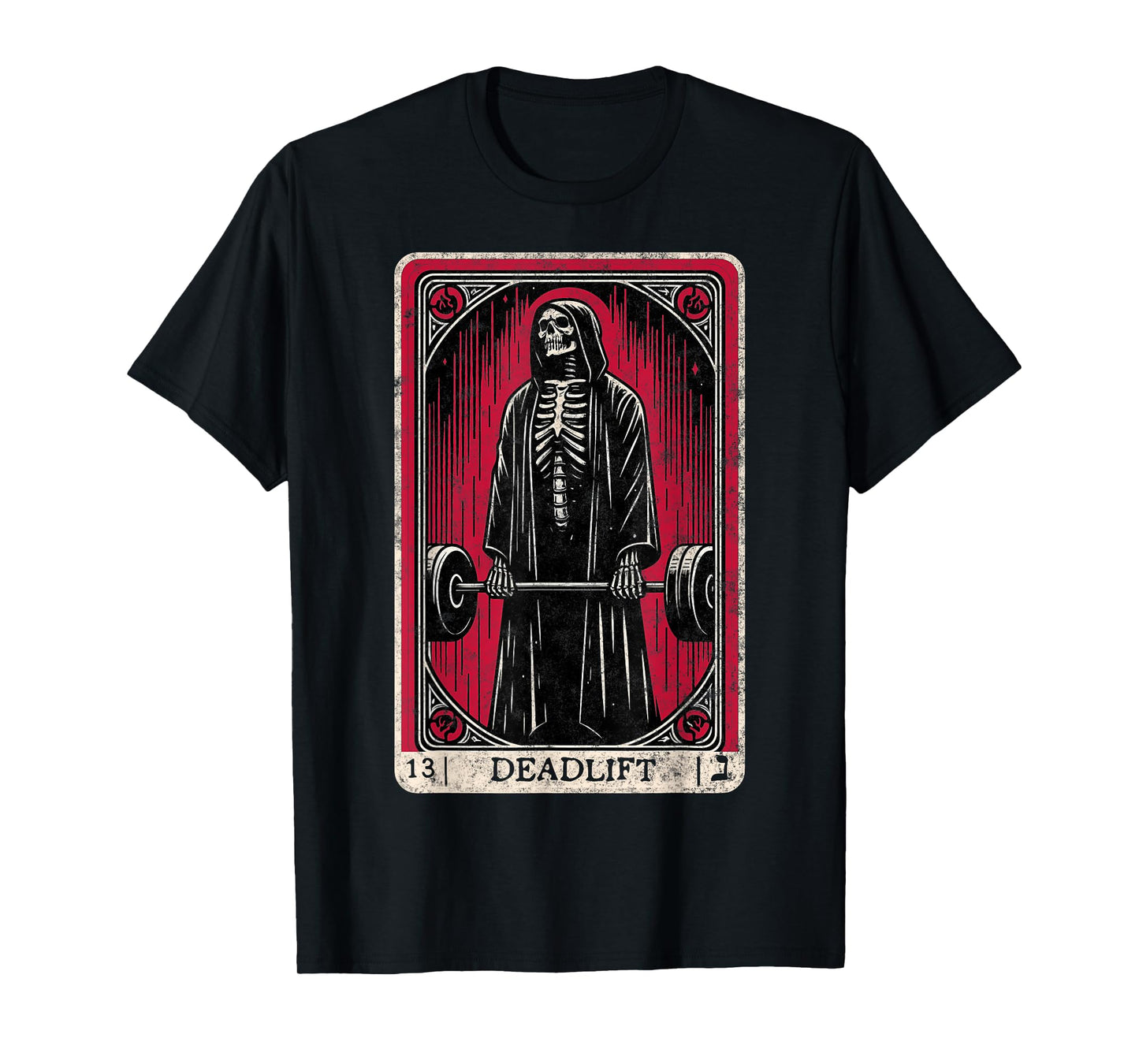 Vintage Deadlift Skeleton Halloween Gym Jokes Weightlifting T-Shirt