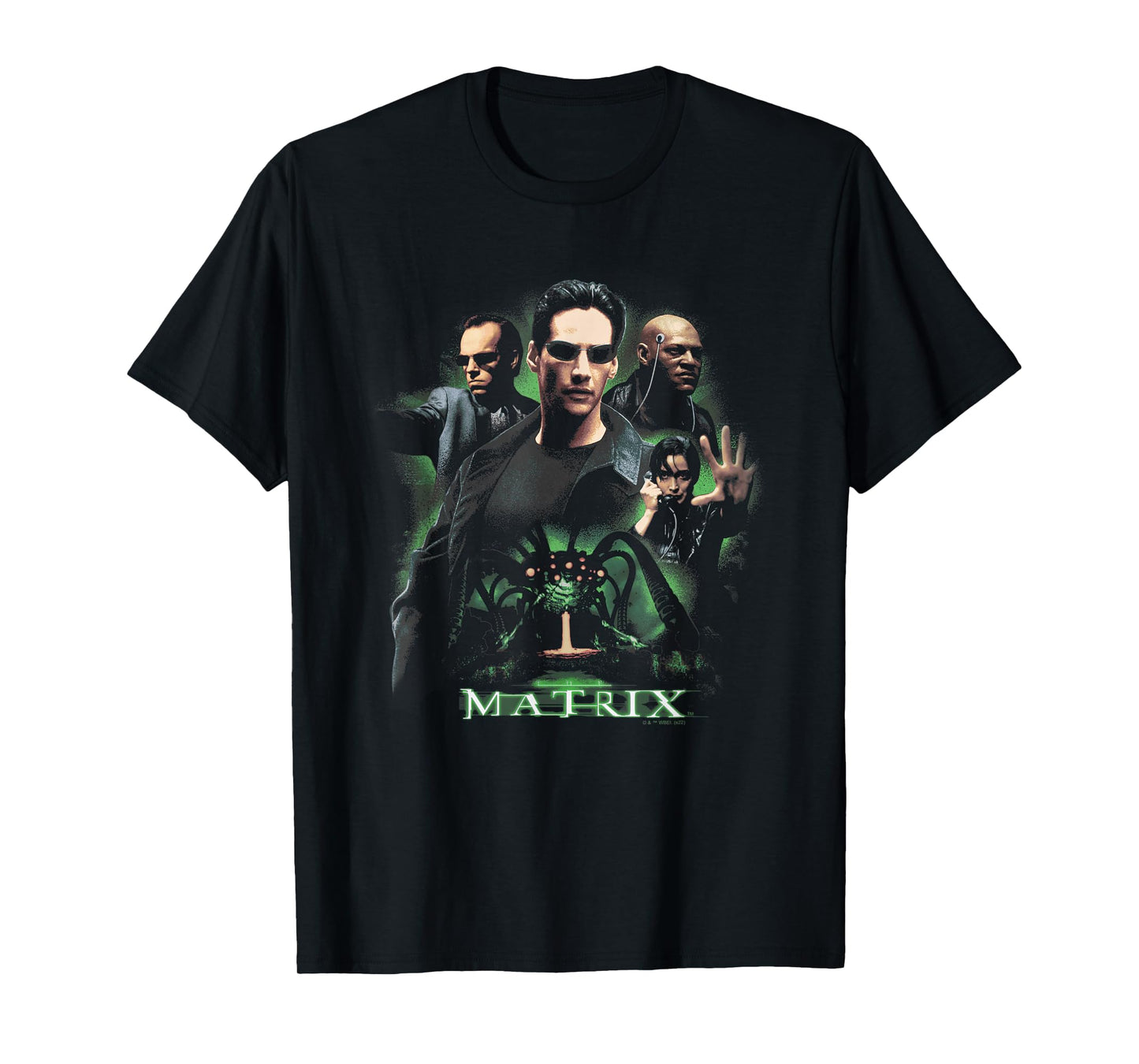 The Matrix Neo Vs. The Machines Distressed Retro Poster T-Shirt