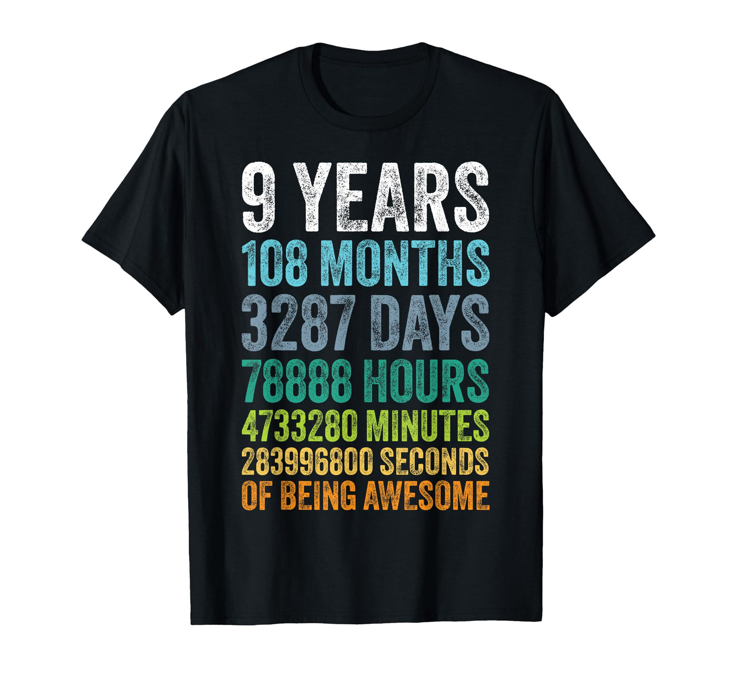 9 Year Old BDay Decorations Son Boy 9yr 9th Birthday T-Shirt