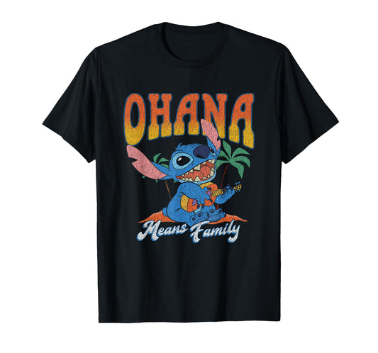 Disney Lilo & Stitch Ohana Means Family Vintage Tropical T-Shirt