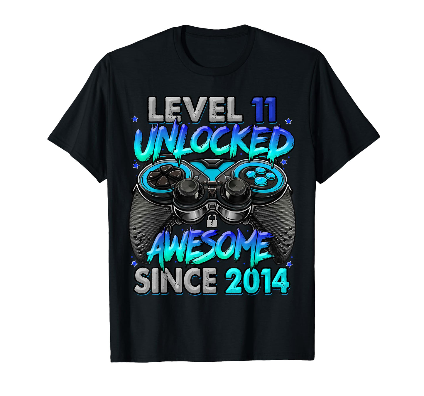 Level 11 Unlocked Awesome Since 2014 11th Birthday Gaming T-Shirt