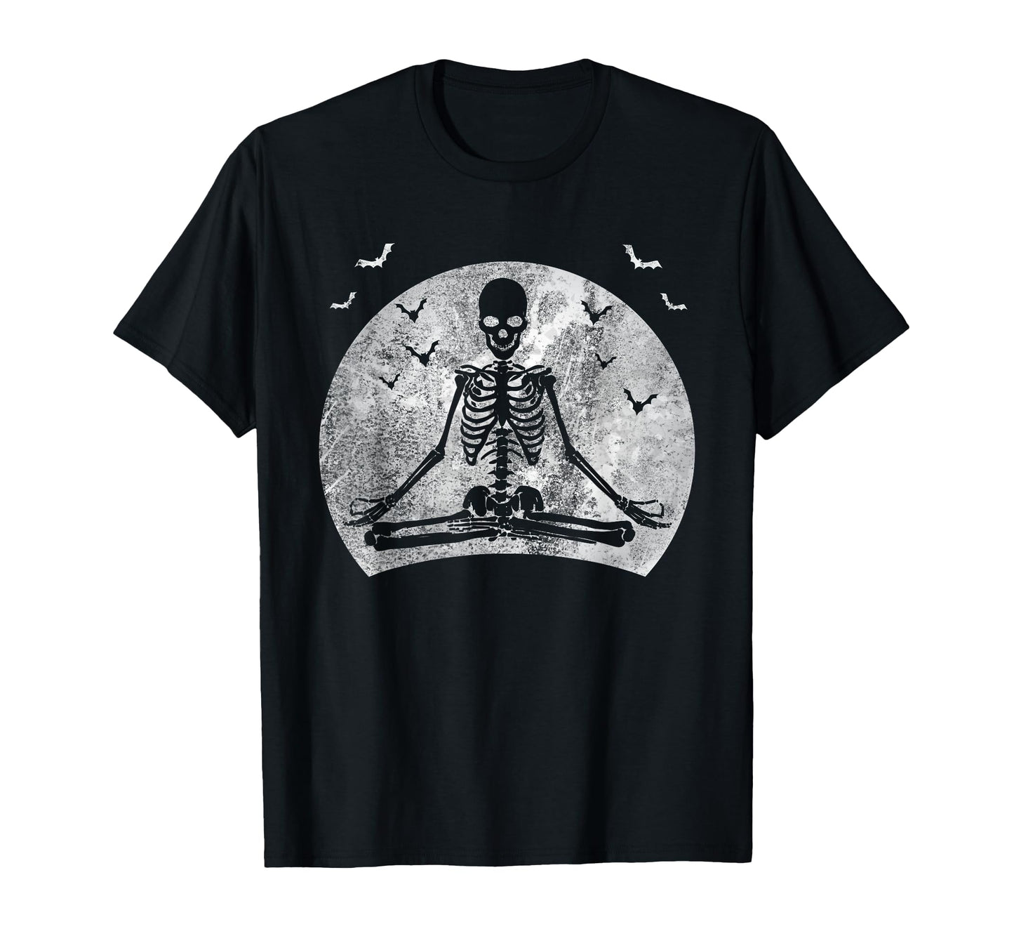 Meditating Skeleton Yoga Lover Halloween Moon Costume T-Shirt