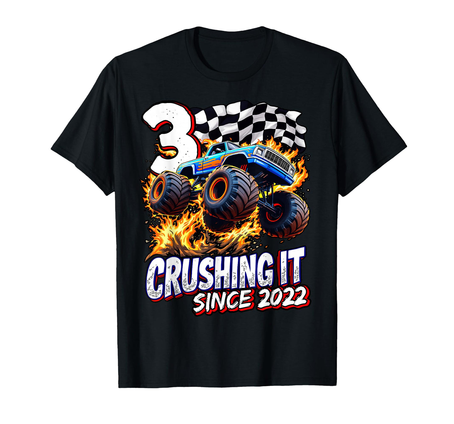 Birthday Monster Truck 3 year Old Boys 3rd Party Born 2022 T-Shirt