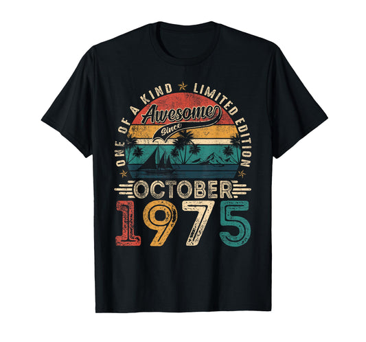 Awesome since October 1975 50 Years Old 50th Birthday Men T-Shirt
