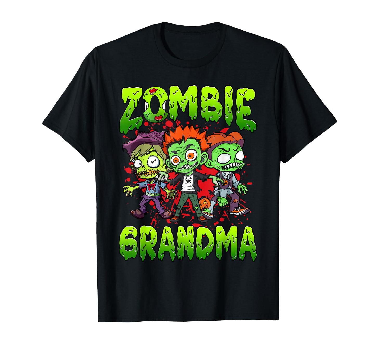 Zombie Grandma Halloween Costume Family Matching T-Shirt, Small, Black