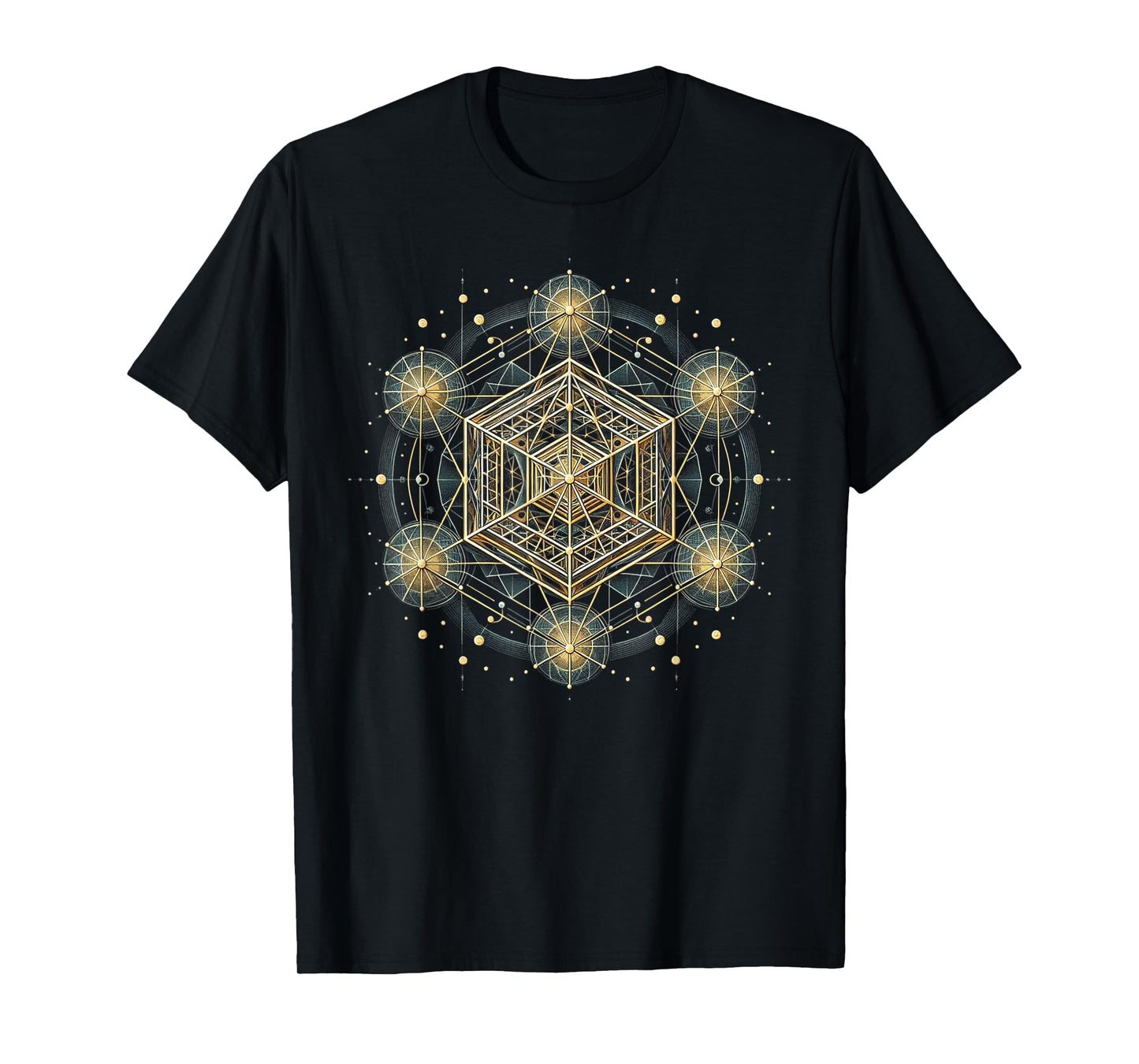 Metatron's Cube Sacred Geometry Spiritual Geometric T-Shirt