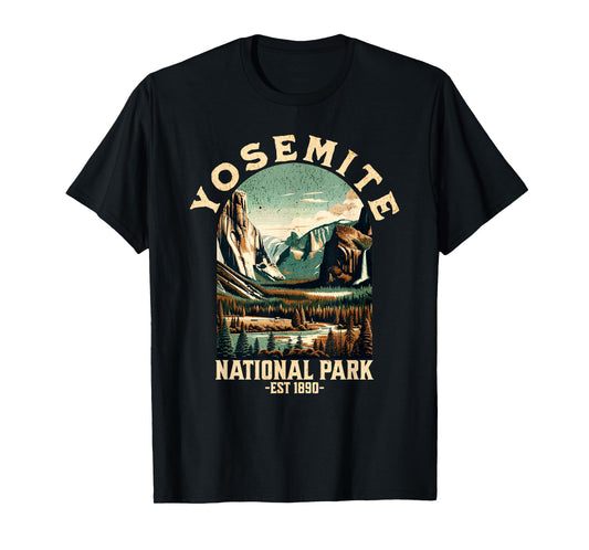 Retro Yosemite National Park USA Vintage Hiking T-Shirt