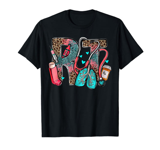 Rt Respiratory Therapist Stethoscope Nurse Western Nursing T-Shirt