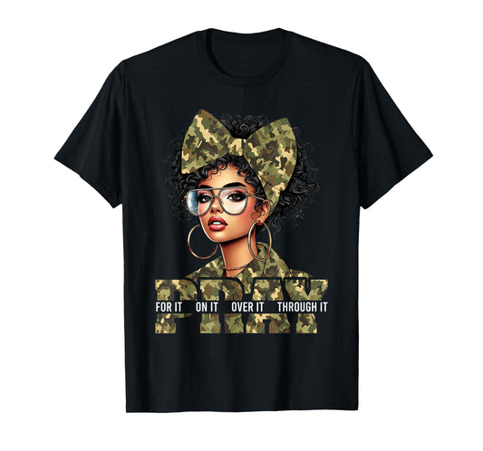 Pray On It Pray Over It Black Woman Afro Christian Sayings T-Shirt