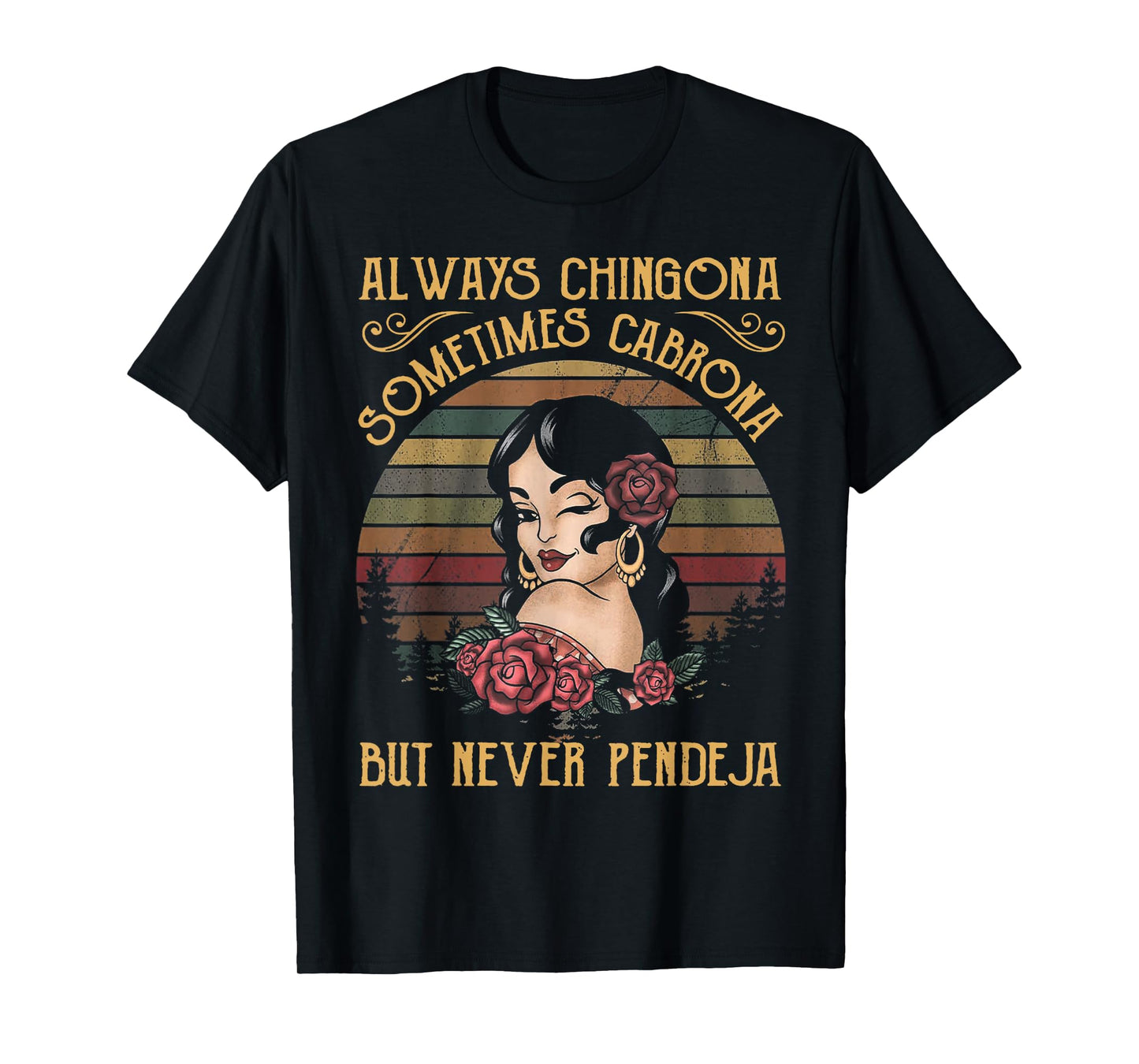 Always Chingona Sometimes Cabrona Black Women's Yoga T-Shirt