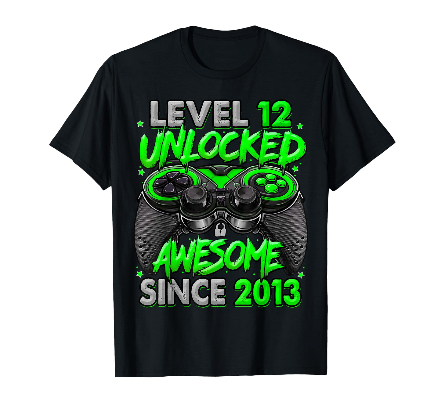 Level 12 Unlocked Awesome Since 2013 12th Birthday Gaming T-Shirt