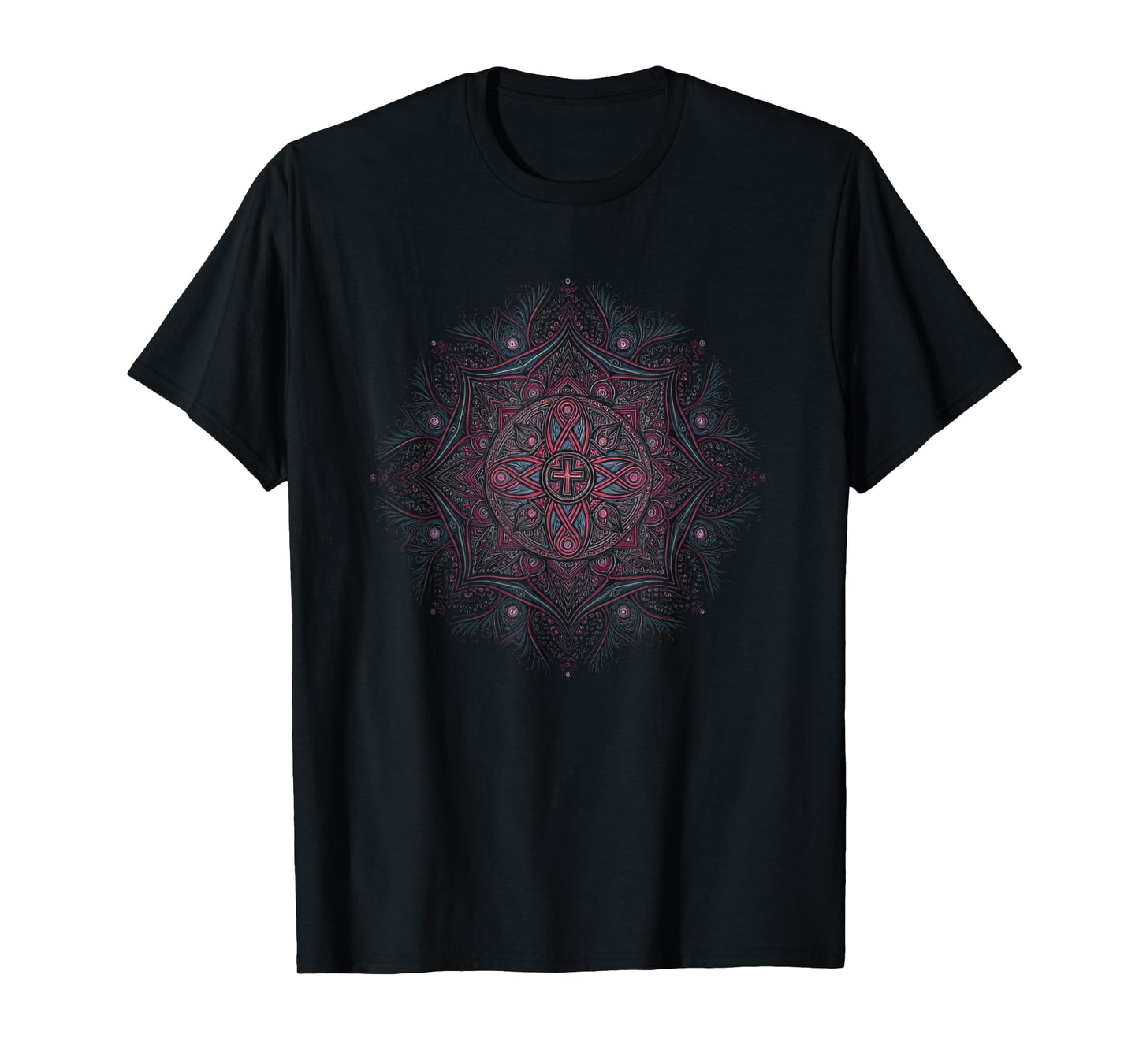 Stunning Mandala With A Cross In Center T-Shirt