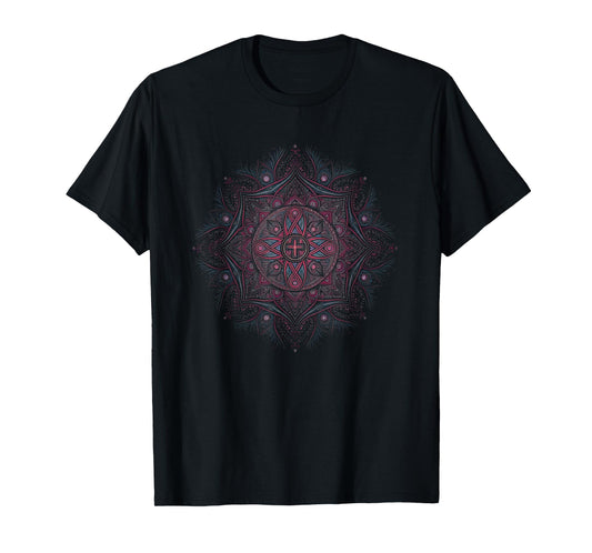 Stunning Mandala With A Cross In Center T-Shirt