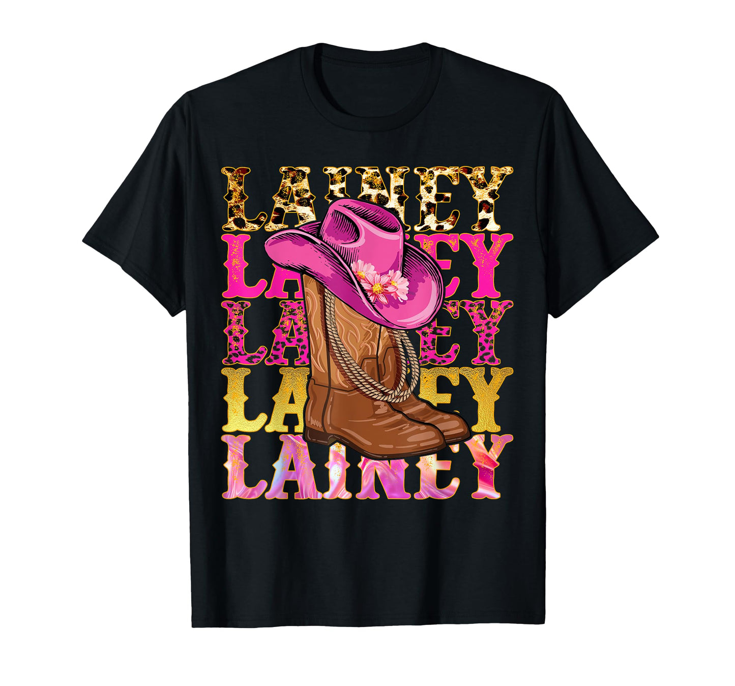 Lainey First Name Personalized Birthday Cowgirl Outfit T-Shirt