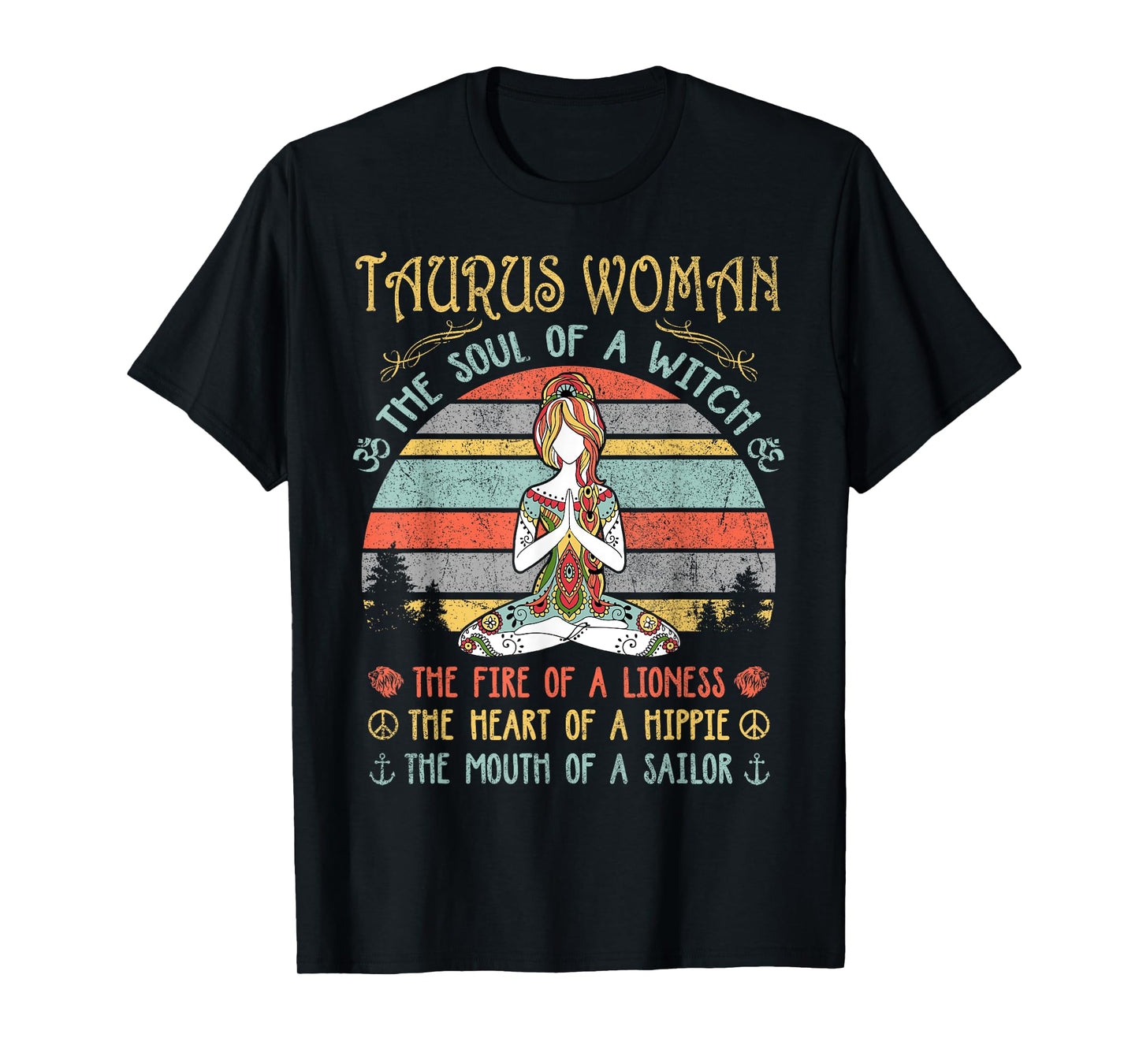Taurus Woman The Soul Of A Witch Vintage Birthday T-Shirt