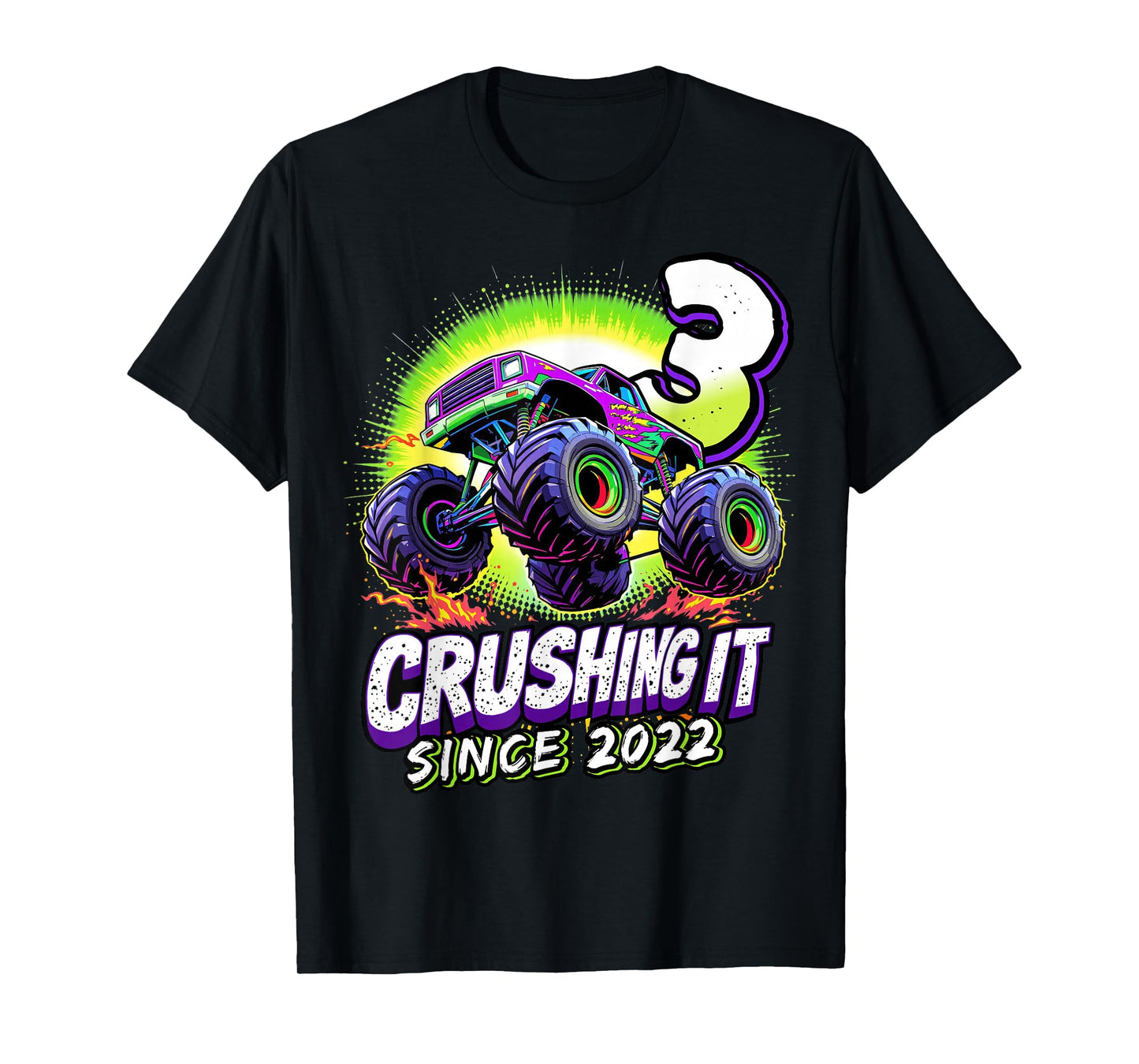 Birthday Monster Truck 3 year Old Boys 3rd Party Born 2022 T-Shirt