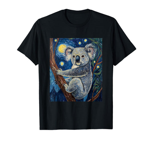Cute Koala Bear - Van Gogh Style - Starry Night Graphic T-Shirt