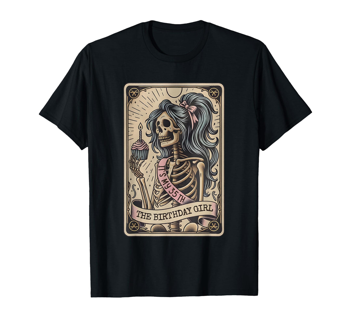 It's My 35th The Birthday Girl Tarot Card, Funny Skeleton T-Shirt