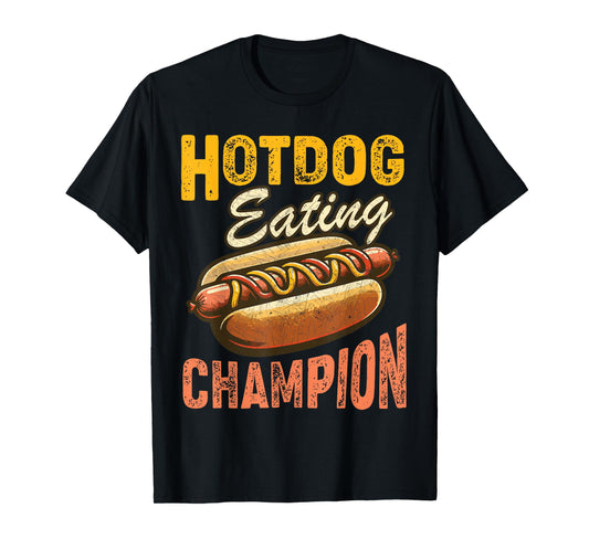 Funny Hotdog Eating Champion Estate Fair Retro Food Contest T-Shirt