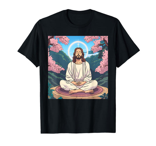 Jesus Meditating As A Buddhist Monk Meditation Anime T-Shirt