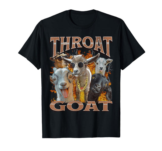 MildlyPerturbed Throat Goat Funny Offensive Adult Humor Y2K Graphic Unisex-Adults T-Shirt Black Small