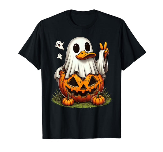 Funny Duck Boo Halloween Ghost Womens Mens Kids T-Shirt
