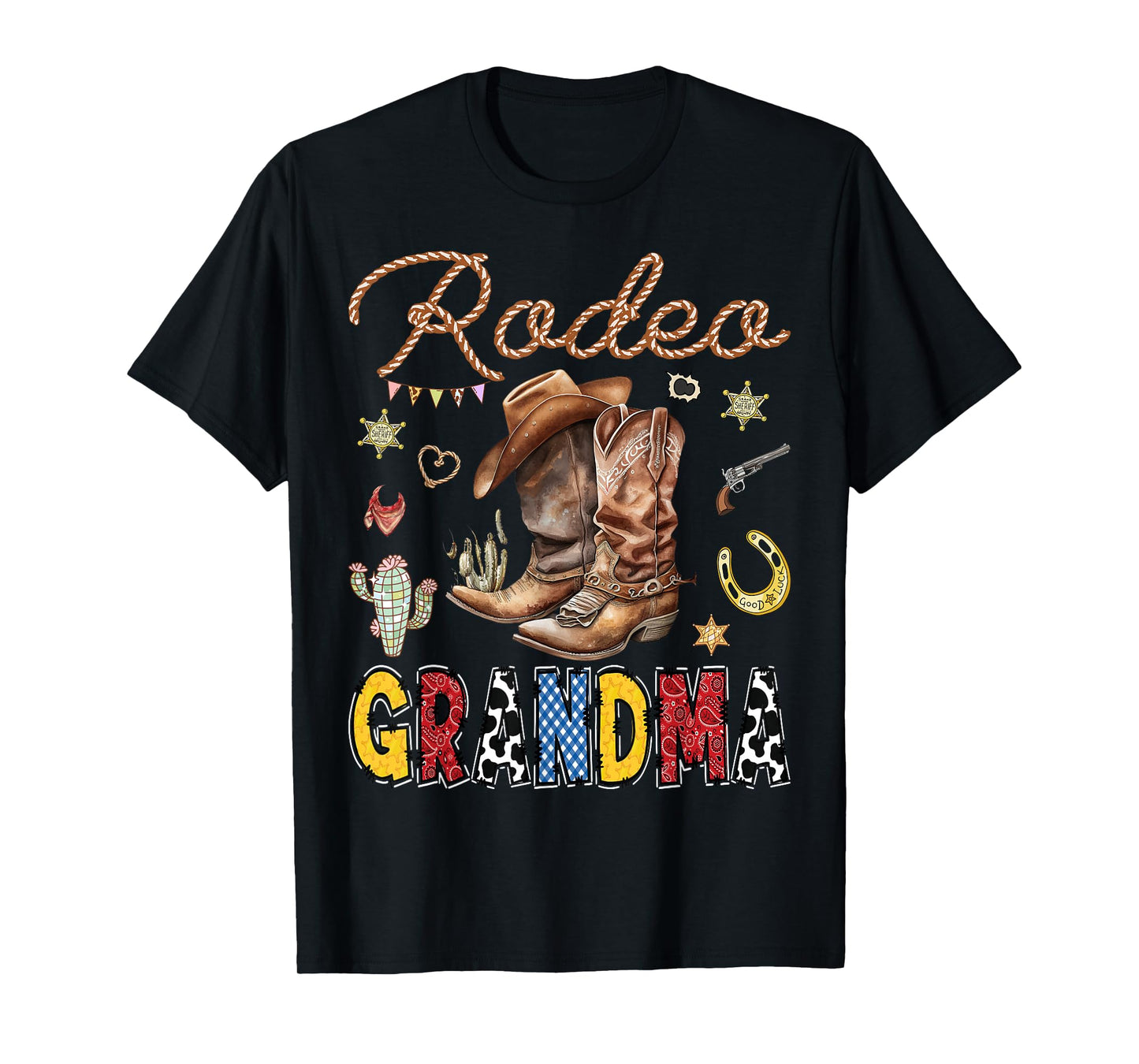Rodeo Grandma Western Cowboy Birthday Matching Family T-Shirt