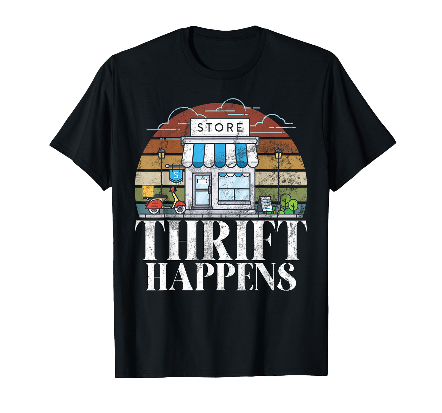 Thrifting Gifts Thrift Happens Thrifting T-Shirt - Unisex-Adults, Black, Small, Short Sleeve, T-Shirt