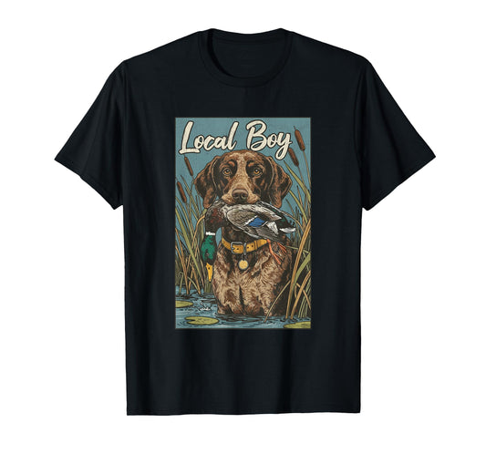 Local Boy Chocolate Labrador Retriever Duck Hunting Vintage T-Shirt