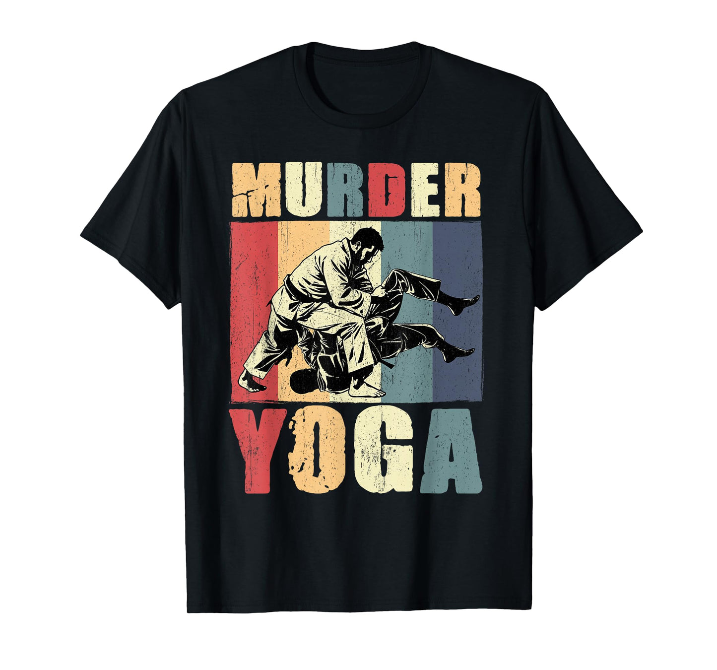 Retro Brazilian Jiu Jitsu Murder Yoga Funny BJJ Martial Arts T-Shirt