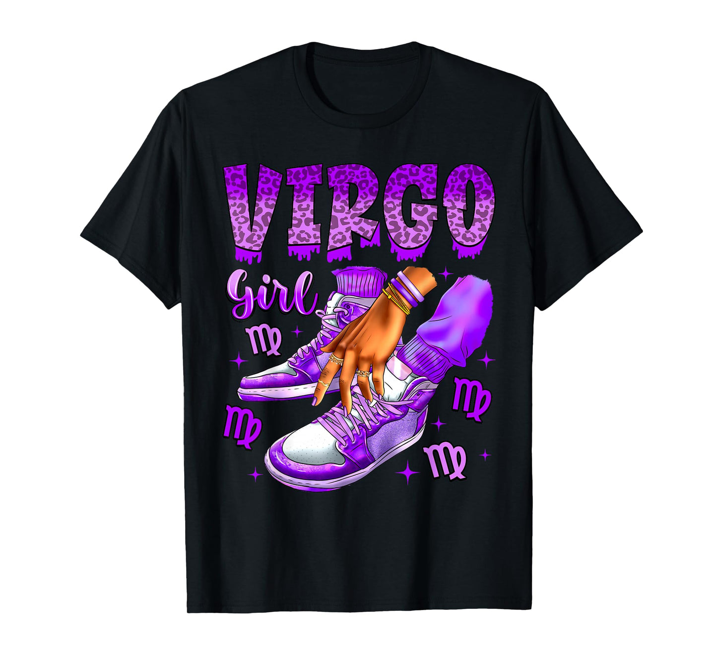 Virgo Girl Birthday Black Women Sneakers Zodiac Sign T-Shirt
