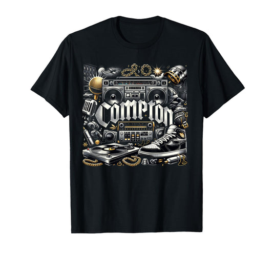 Compton NY Hip Hop Boombox Graphic Tee for Men Women T-Shirt