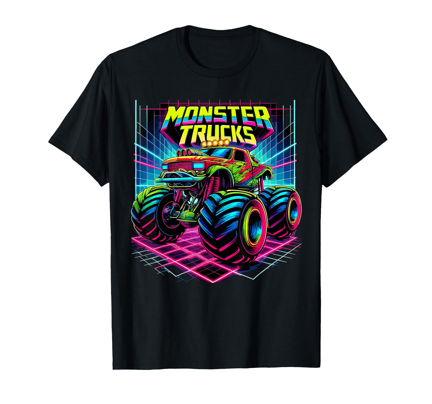 Monster Truck Birthday Party Retro Monster Trucks T-Shirt