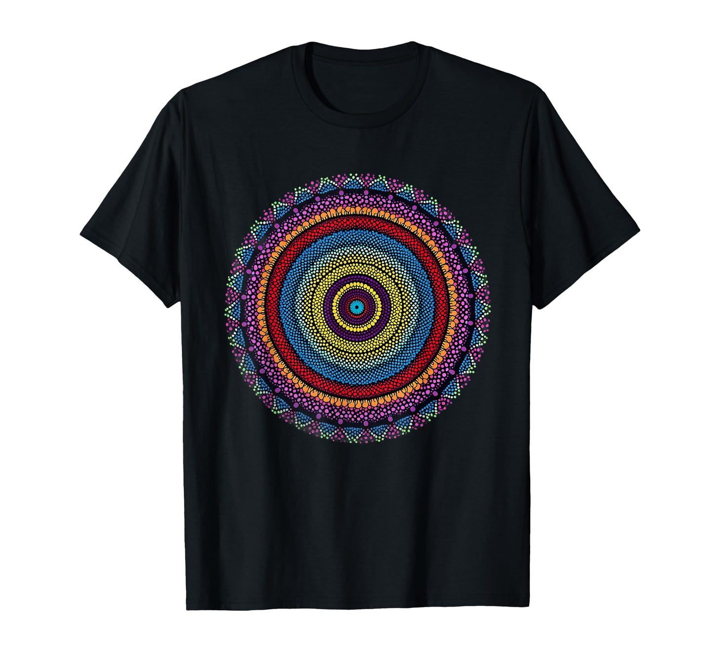 Vibrant Mandala 2024 Creative Dot Art Design T-Shirt