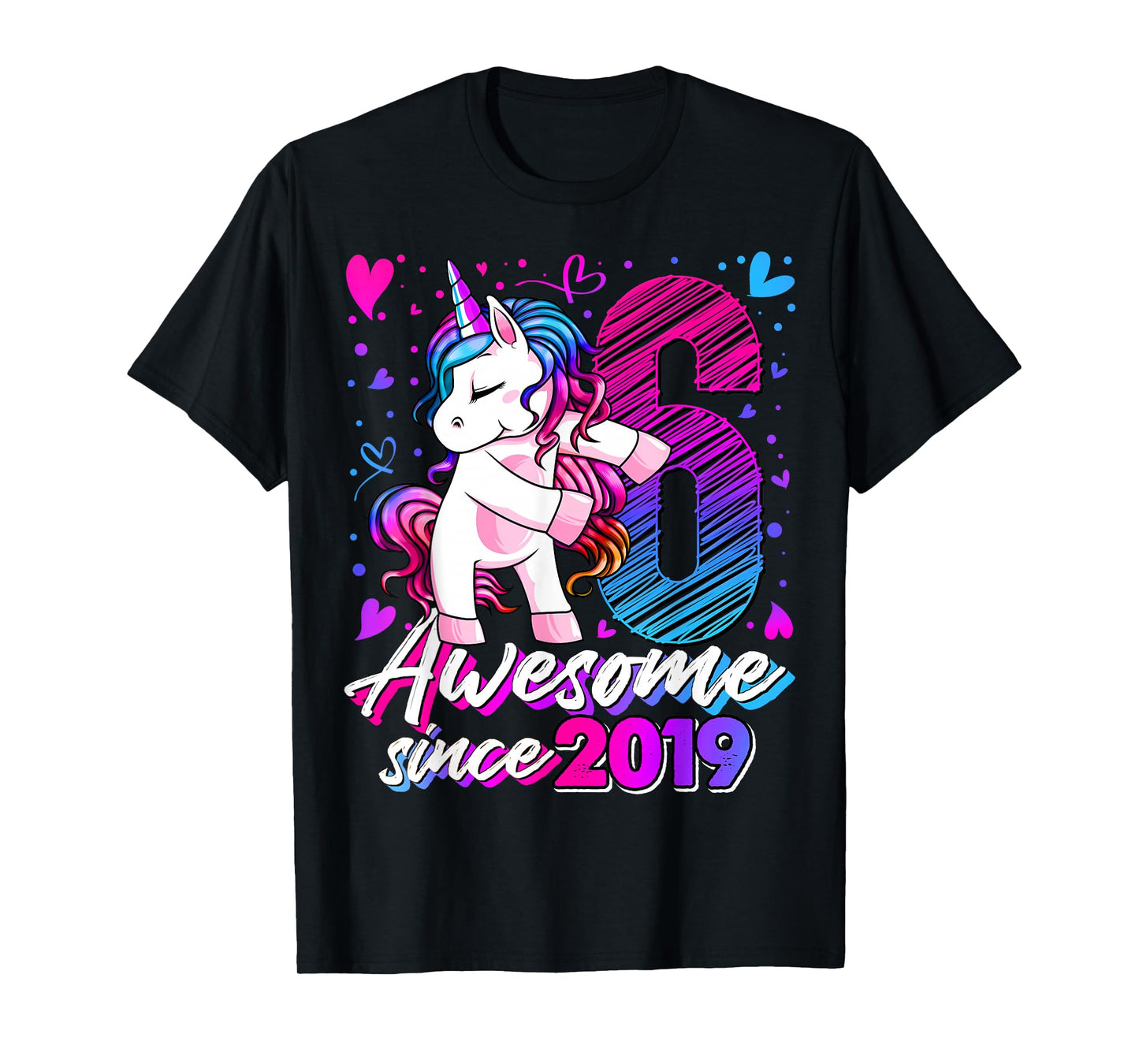 6 Year Old Unicorn Gifts For Girls 6th Birthday Girl Party T-Shirt