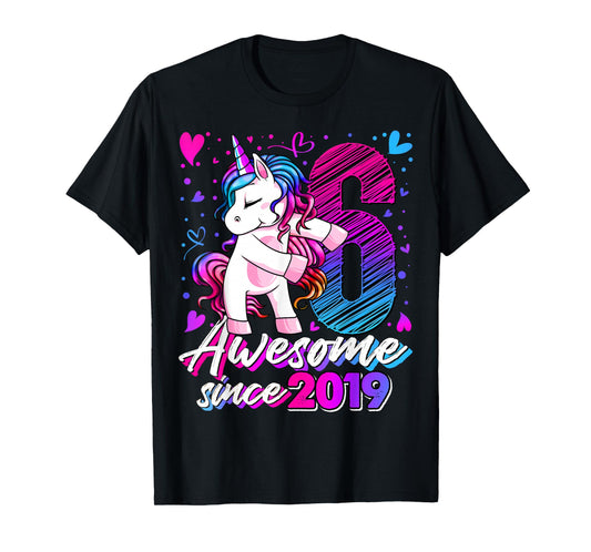 6 Year Old Unicorn Gifts For Girls 6th Birthday Girl Party T-Shirt