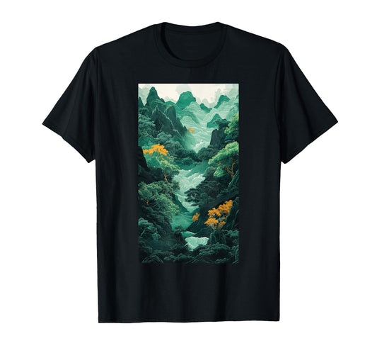 Jade Art Landscape Mountain landscape Nature art T-Shirt