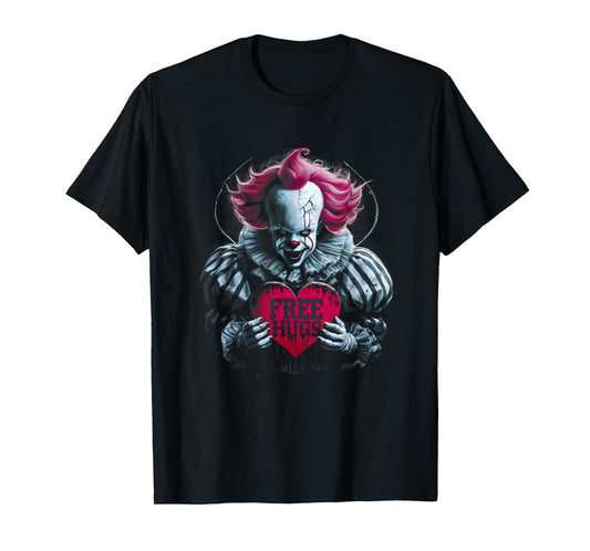 Free a Hugs Scary Clown Valentine Halloween Horror Character T-Shirt
