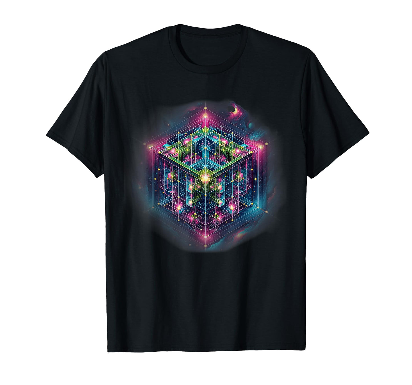 Sacred Geometry Flower of Life Metatron's Cube T-Shirt