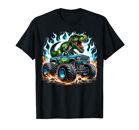 Monster Truck Dinosaur Birthday Party Boy Monster Truck T-Shirt