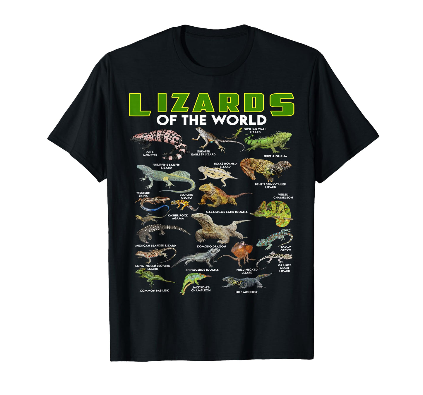 Lizards Of The World Reptile Herpetology Lizard Gifts Funny T-Shirt