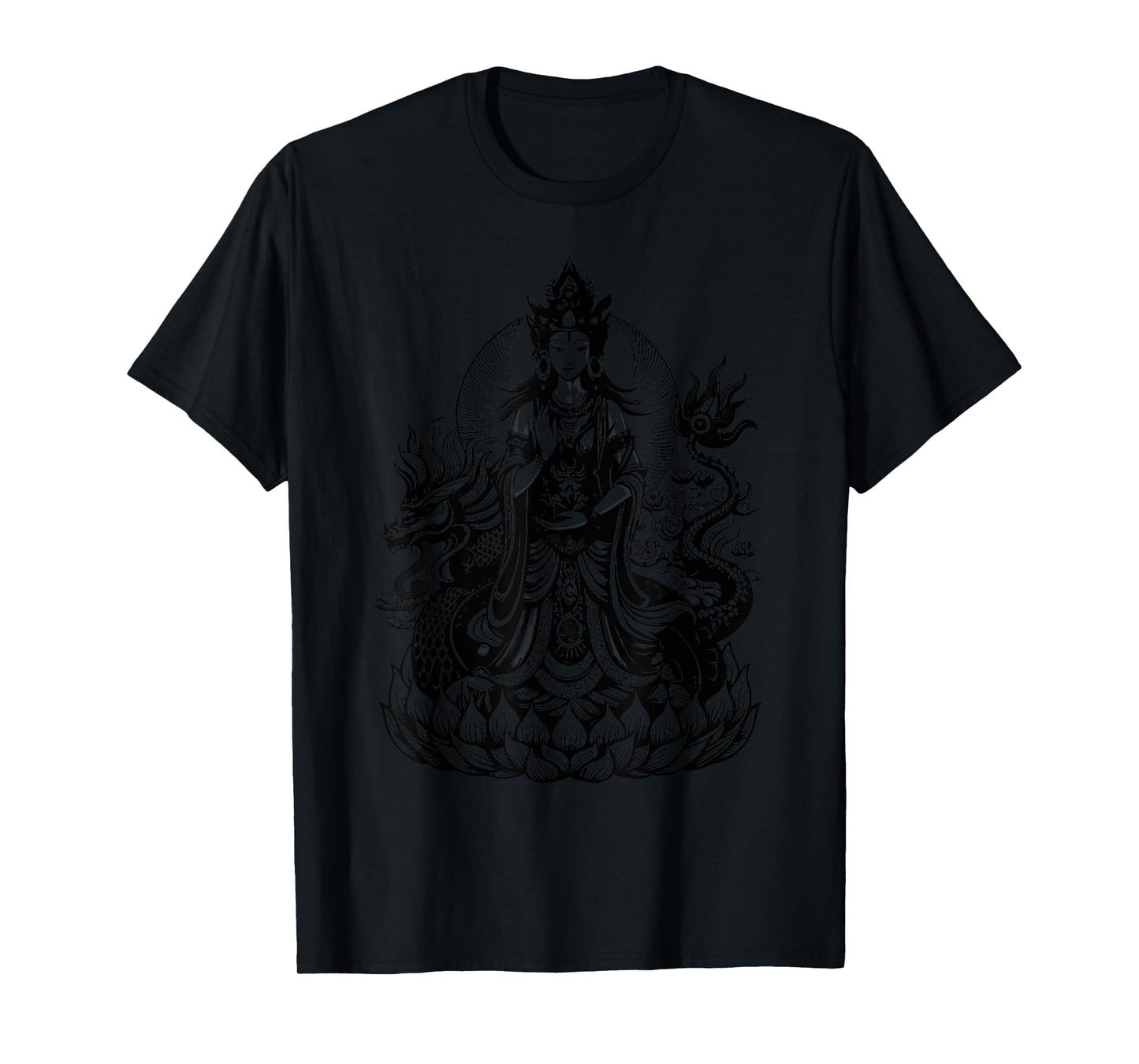 Quan Yin Chinese Goddess of Compassion Kwan Yin Dragon T-Shirt
