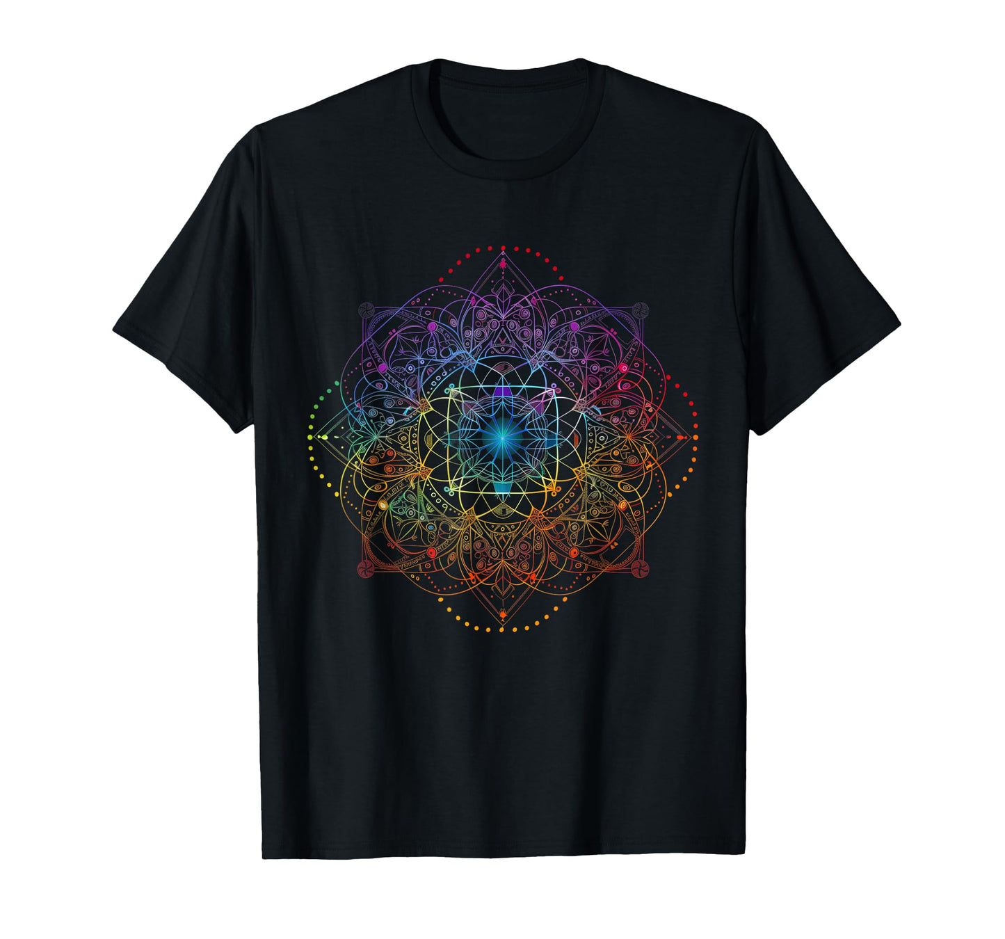 Sacred Geometry Metatron Cube Colorful Spiritual Yoga T-Shirt