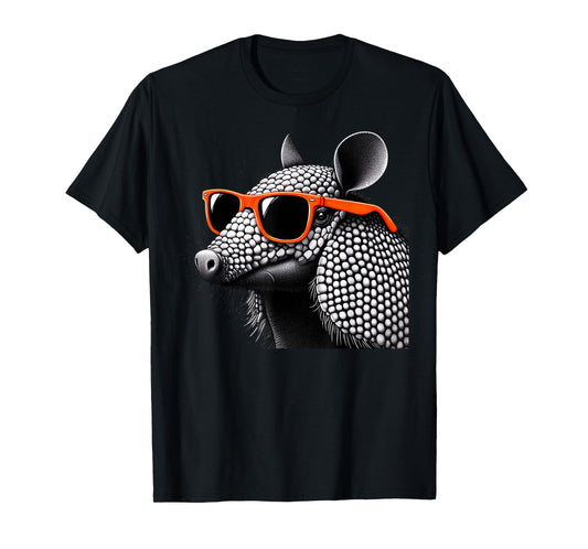 Cool Armadillo Wearing Sunglasses Graphic Art T-Shirt
