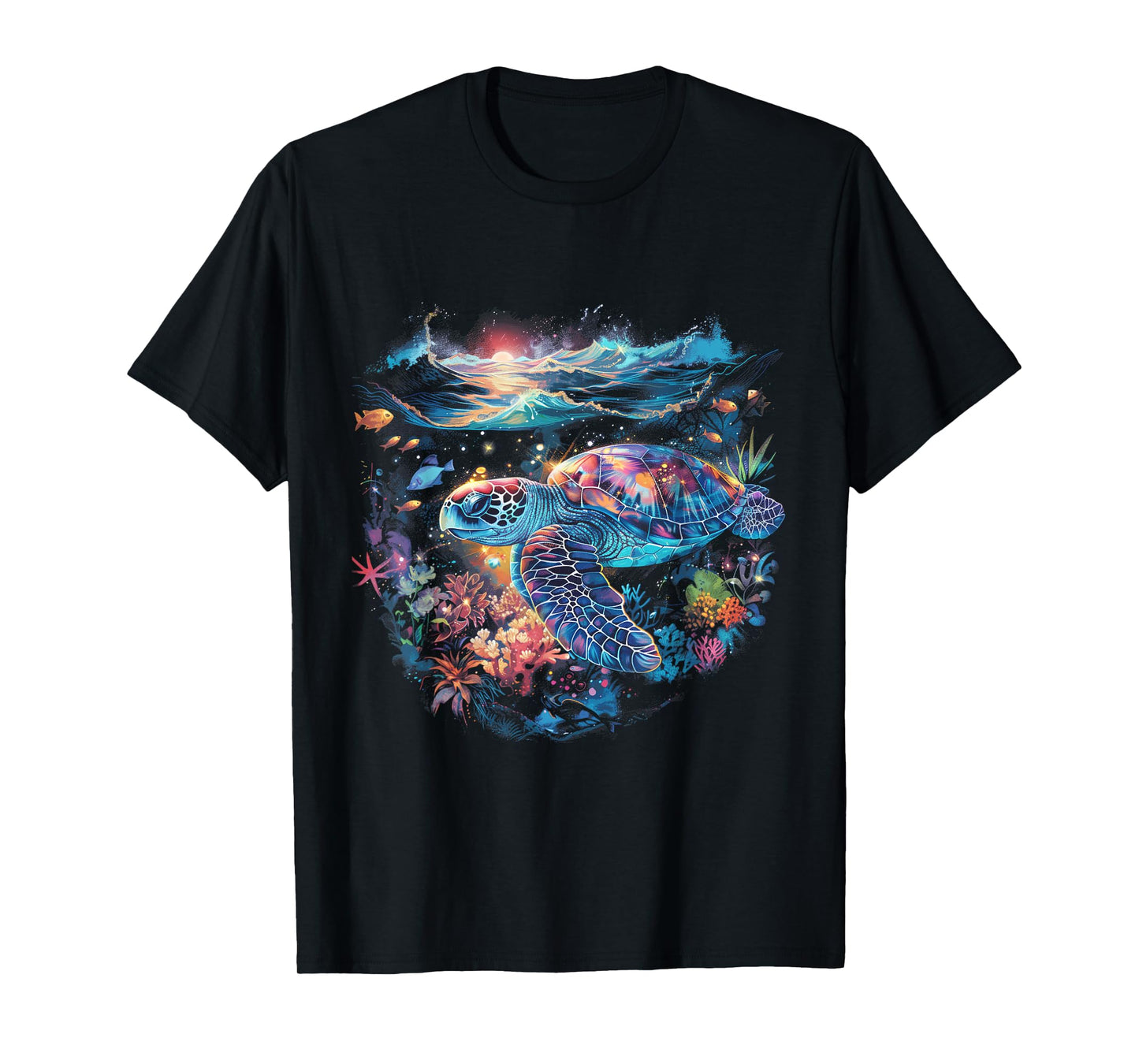 Sea Turtle Beach Lover Ocean Animal Graphic Novelty Womens T-Shirt