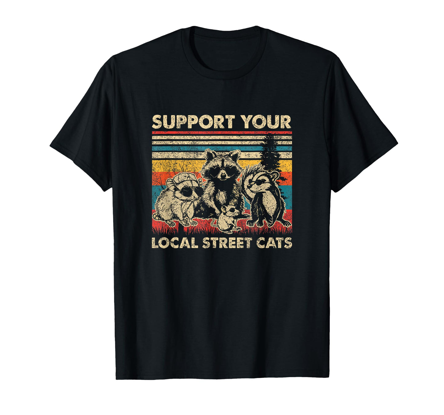 Support Local Street Cats Team Trash Opossum Raccoon Rat T-Shirt