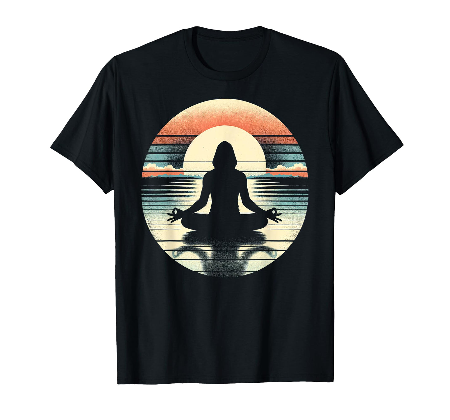Tranquil Sunrise Yoga Pose Silhouette T-Shirt