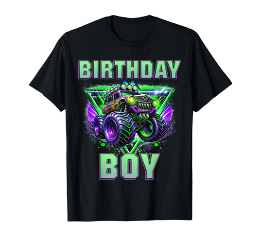 Birthday Boy Monster Truck Are My Jam Shirt Bday Party Kids T-Shirt