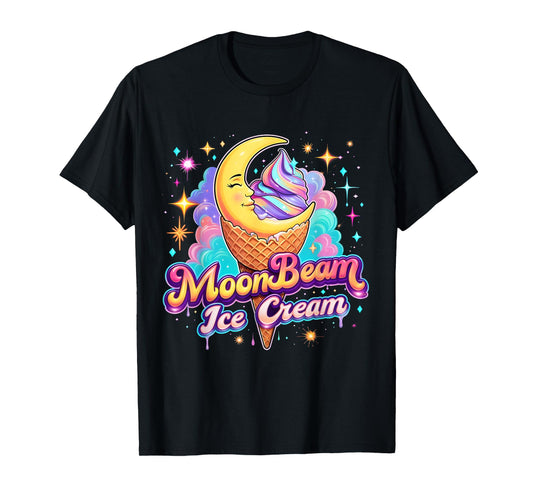 Moonbeam Ice Cream Cute Celestial Dessert Art T-Shirt