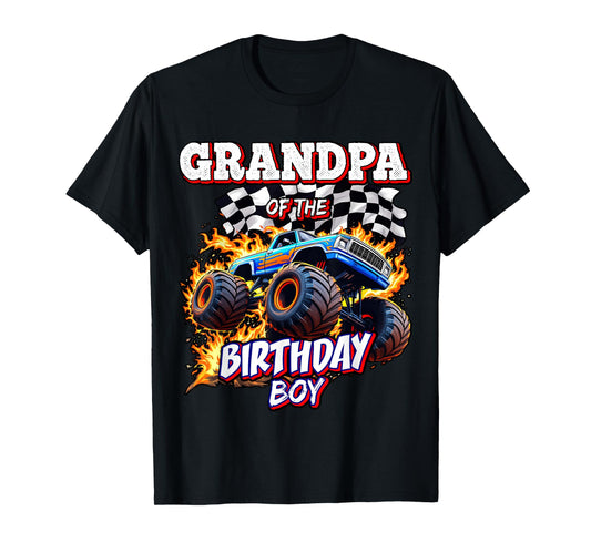 Grandpa of the Birthday Boy Monster Truck Birthday Party T-Shirt